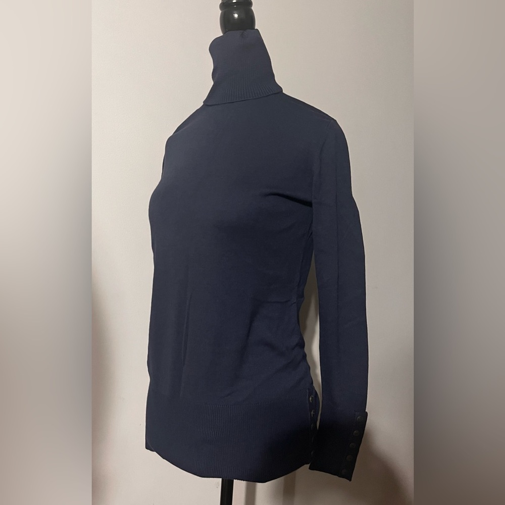 DG2 Deep Navu Blue Turtle Neck w/ Buttons on Waist and Wrists!!